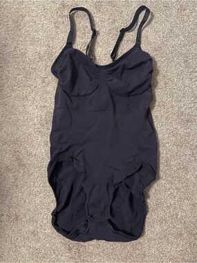 SKIMS Black Sculpting Brief Bodysuit with Adjustable Straps